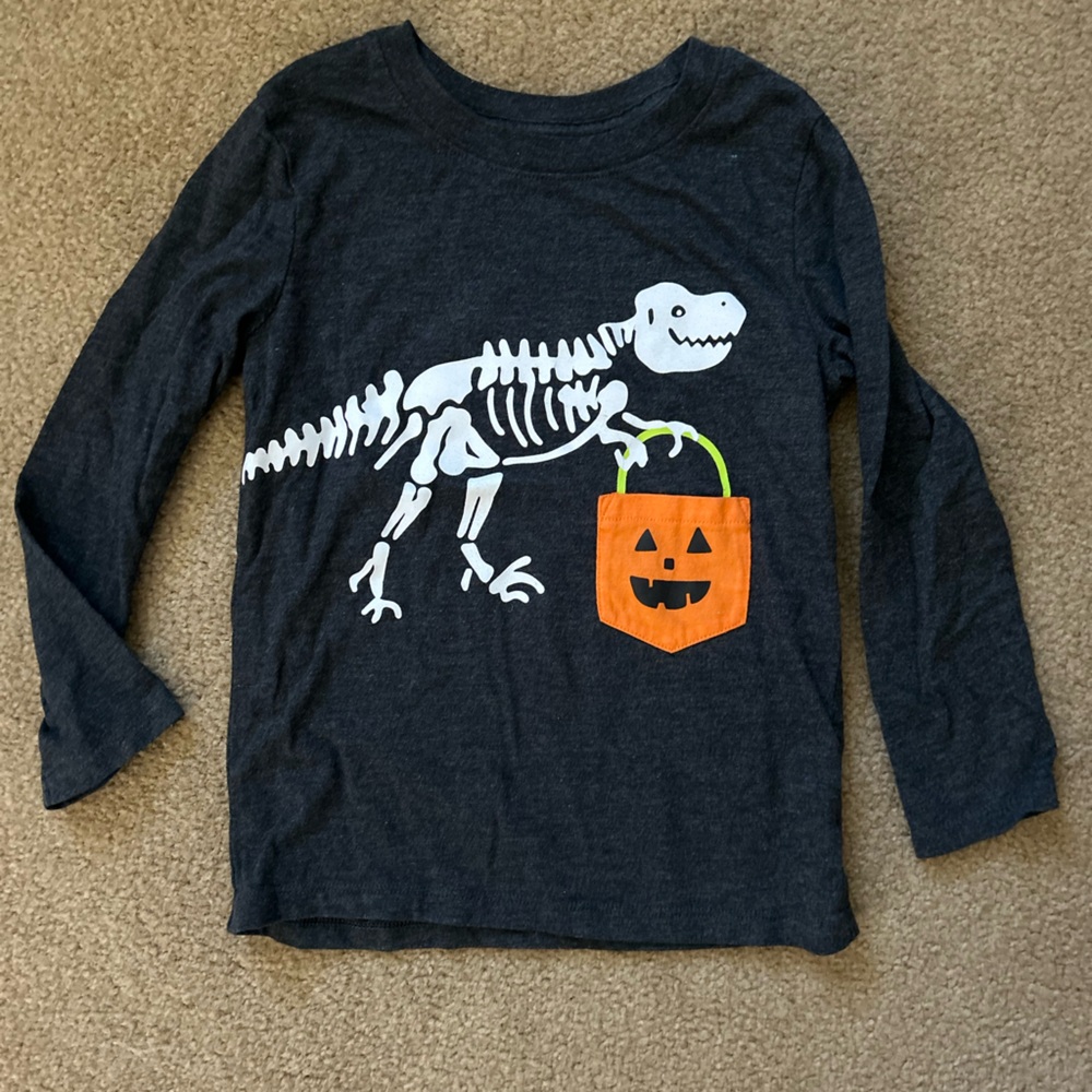 Cat & Jack Charcoal Dinosaur Skeleton Tee